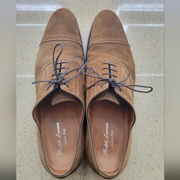 Ralph Lauren Purple Label Denver Suede Cap Toe Shoe - Picture 4 of 7